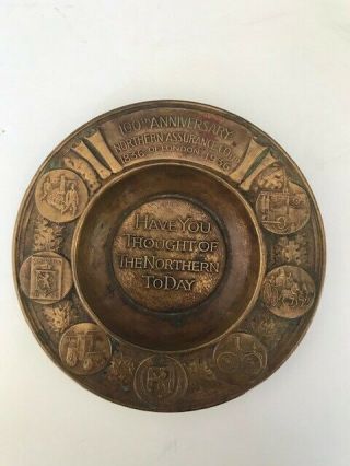 Rare Northern Assurance Co.  1936 Copper Ashtray Advertising