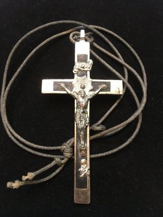 Antique Victorian Skull & Crossbones Catholic Crucifix Cross Germany