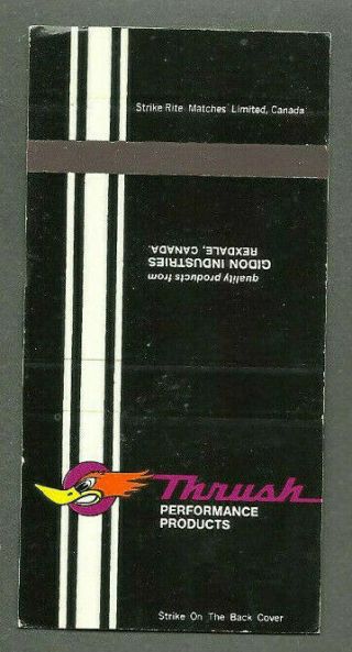 1970s 1980s Thrush High Performance Mufflers Shocks Oil Filters Matchbook Cover