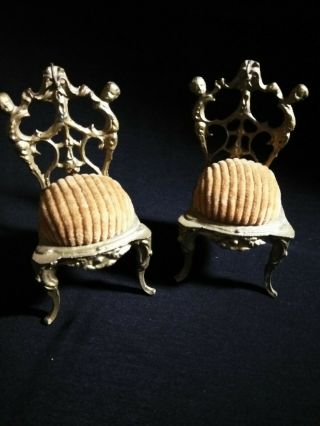 Antique Miniature Victorian Gilt Cherub Chairs Ring/earring Holder Look