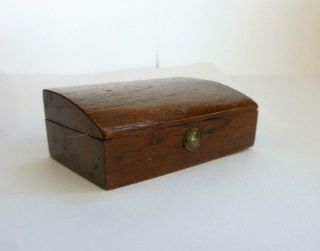 Antique 19th Century Early Victorian Oak Wood Snuff / Quill Pen Nib Box c1840 ' s 2