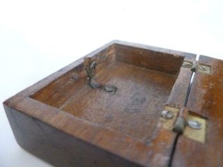 Antique 19th Century Early Victorian Oak Wood Snuff / Quill Pen Nib Box c1840 ' s 4