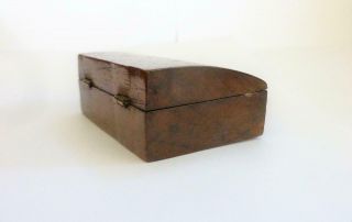 Antique 19th Century Early Victorian Oak Wood Snuff / Quill Pen Nib Box c1840 ' s 8
