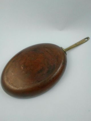 Vintage Paul Revere Copper Skillet 12 " Oval,  Handle Pan Meas.  18.  75 " X 8.  25 " X 2 "