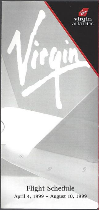 Virgin Atlantic Airways System Timetable 4/4/99 [7013] Buy 2 Get 1