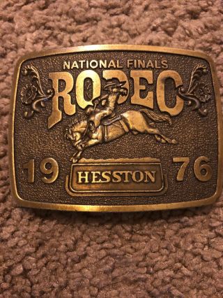 Vintage 1976 Hesston National Finals Rodeo Limited Edition Belt Buckle