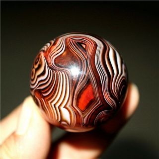 38MM Madagascar Crazy Texture Lace Agate Crystal Sphere Healing 3