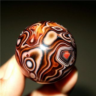 38MM Madagascar Crazy Texture Lace Agate Crystal Sphere Healing 5
