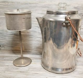 Vintage Comet Aluminum 20 Cup Coffee Pot Percolator Stove Top Copper Complete