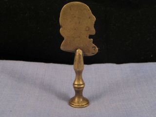 ANTIQUE PIPE TAMP RING TAMPER TOBACCO STOPPER BRASS FIGURAL SHAKESPEARE 4