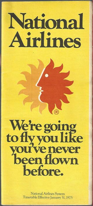 National Airlines System Timetable 1/31/75 [9071]
