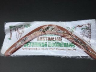 17 " Nos Australian Returning Boomerang Aboriginal Painted Reptiles Instructions