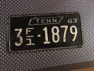 1963 Tennessee Farmer License Plate 3f/1 - 1879 Knox County