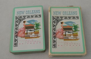 Vintage Orleans Illinois Central Railroad Playing Cards