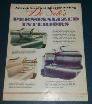 1942 Desoto Personalized Interiors Sales Brochure