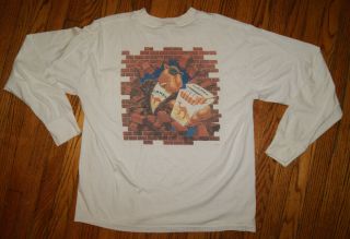 Vtg 1991 Joe Camel Cigarettes Brick Wall Mens L Long Sleeve T - Shirt Made Usa