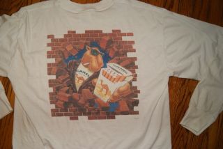 Vtg 1991 JOE CAMEL CIGARETTES Brick Wall Mens L Long Sleeve T - Shirt Made USA 3