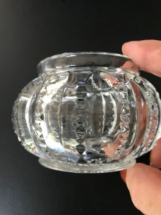 Large Dresser Powder Jar Cut Crystal 2.  5 " Tall X 2 - 3/4 " Across Top No Lid (e)