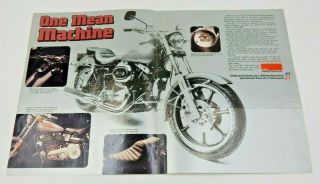 Rare 1977 Amf Harley - Davidson Low Rider Color Sales Brochure " One Mean Machine "