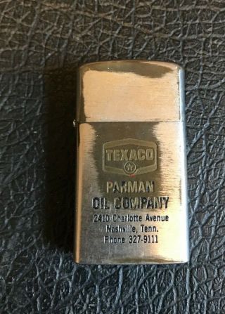 Vintage Barlow Lighter Texaco Parman Oil Company Nashville Tn Logo On Lighter