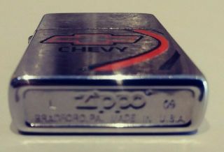 NOS 2009 Zippo Chevy bowtie brushed chrome lighter red black never filled/used 5