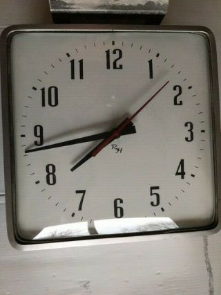 Vintage Aluminum Framed Double Faced Clock Salvaged From An Old Factory