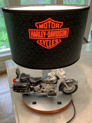 Nos Harley Davidson Heritage V Motorcycle Table Lamp With Night Light &sound ‘04