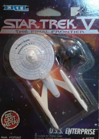 1989 Star Trek V 5 The Final Frontier U.  S.  S.  Enterprise Die Cast Metal Ship Ertl
