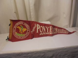Vintage 26 " Gothenburg Nebraska Pony Express Station Pennant Banner Red