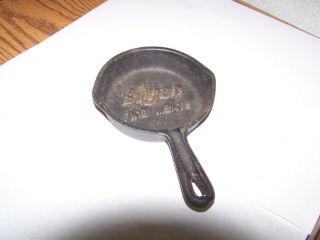 Vintage Cast Iron Ashtray Tip Skillet Rare Bryan Fine Meats 3 1/2 In.  Dia.