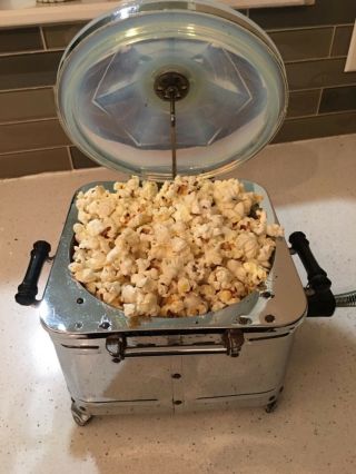 Rare Antique/vintage 1930s Popcorn Popper Maker Machine Bersted Fry Glass