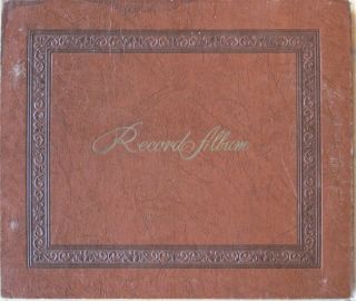 78 Rpm 10” Decca Record Album Binder Holder Storage Book Holds 10 Records Brown