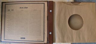 78 rpm 10” DECCA RECORD ALBUM BINDER HOLDER STORAGE BOOK holds 10 records BROWN 2