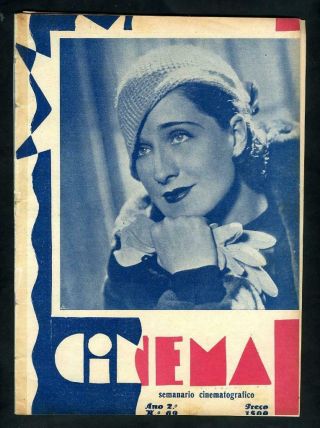 Norma Shearer Laurel & Hardy Greta Garbo Jean Harlow " Cinema " Spanish Mag 1933