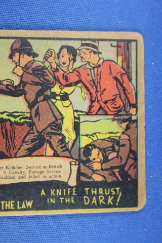 1936 Gum G - Men & Heroes of The Law - 24 A Knife Thrust In Dark -. 4