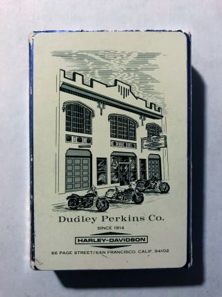 Vintage Harley Davidson Motorcycle Dudley Perkins Co San Francisco Playing Cards