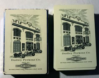 Vintage Harley Davidson Motorcycle Dudley Perkins Co San Francisco Playing Cards 2