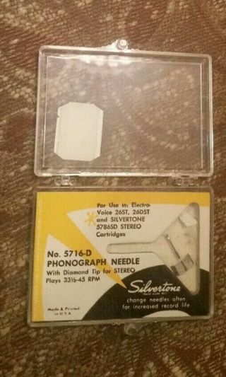 Vintage Silvertone No 5716 - D Phonograph Needle With Diamond Tip For Stereo 60s