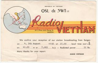 Qsl,  3wt,  Radio Vietnam,  1960