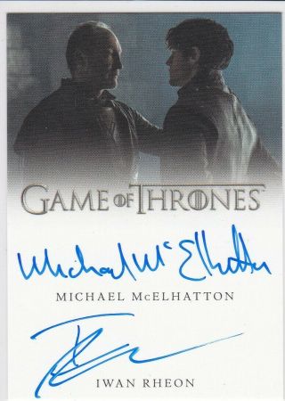 Game Of Thrones.  Mcelhatton As Roose / Rheon As Ramsay V Steel Autograph Dual