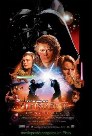 Revenge Of The Sith Movie Poster Ds 27x40 Star Wars Natalie Portman