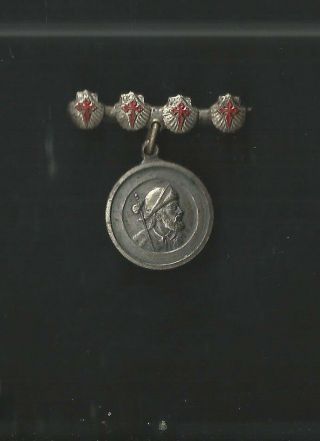 Ancient Medal Of Santiago Apostol Santino Medalla Image Pieuse