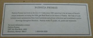 Hawaii SIGNED FLORAL PAINTING Patricia Psomas Framed in Solid Hawaiian Koa Wood 5