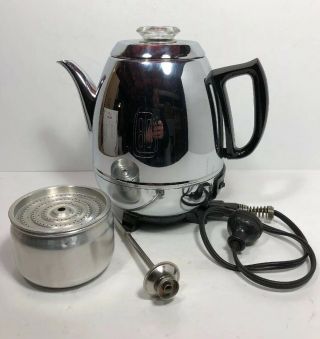 Vintage Ge General Electric Percolator Coffee Pot 68p40 Chrome Pot Belly 9 Cup