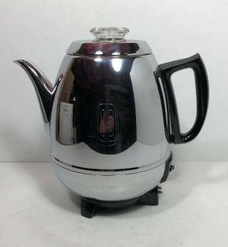 Vintage GE General Electric Percolator Coffee Pot 68P40 Chrome Pot Belly 9 Cup 2