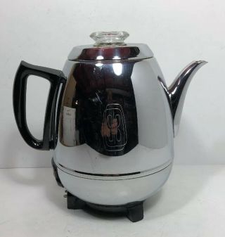 Vintage GE General Electric Percolator Coffee Pot 68P40 Chrome Pot Belly 9 Cup 3