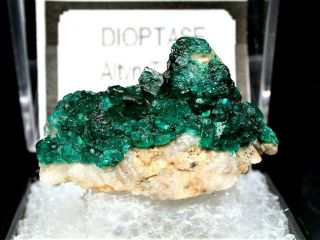 Minerals : Dioptase Crystals On Calcite From Type Locality In Kazakhstan