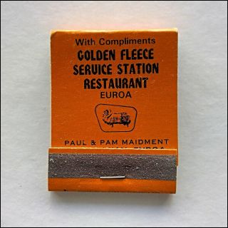 Golden Fleece Service Station Restaurant Euroa Paul Maidment Matchbook (mk71)