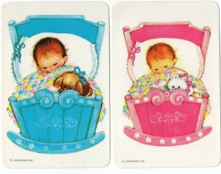 Playing Cards Swap Cards Girl Boy Baby Cute 1970 