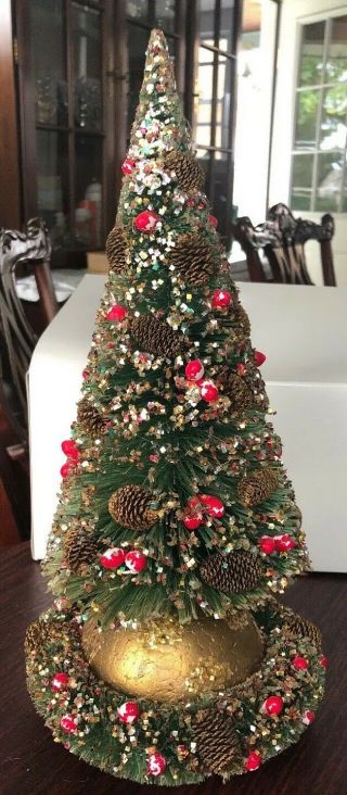 13”vintage Bottle Brush Christmas Tree By Noel Decorations Trim - A - Tree Japan Box